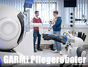 Roboterpflege - Münchens erster Pflegeroboter GARMI verändert alles! GARMI übernimmt den Haushalt, serviert Frühstück und zeigt Reha-Übungen (Foto. Andreas G´Heddergott /TUM)